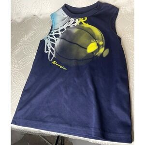 Champion Basketball Graphic Boys Size 5 Dark Blue  Sleeveless Tank Tee